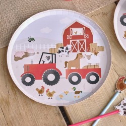 Farm Animals Plates 23cm (pack of 8)