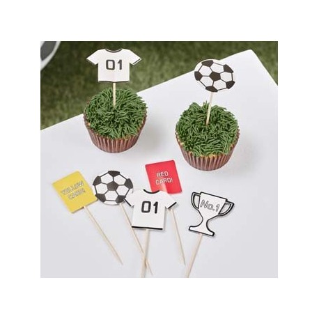 Kick Off The Party - Soccer Cupcake Toppers