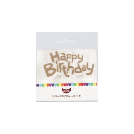Happy birthday candle banner-Gold