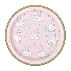 Swan Birthday Lunch plates (pack of 8)