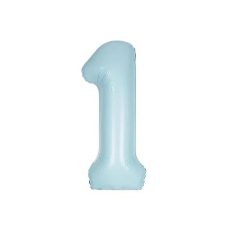 Pastel Blue Number 1 Supershape Foil Balloon
