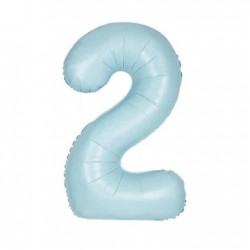Pastel Blue Number 2 Supershape Foil Balloon