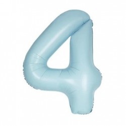 Pastel Blue Number 4 Supershape Foil Balloon