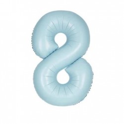 Pastel Blue Number 8 Supershape Foil Balloon