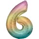 Rainbow Pastel Number 6 Supershape Foil Balloon