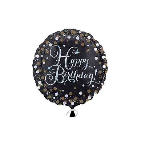 18" Holo Sparkling Happy Birthday Foil Balloon