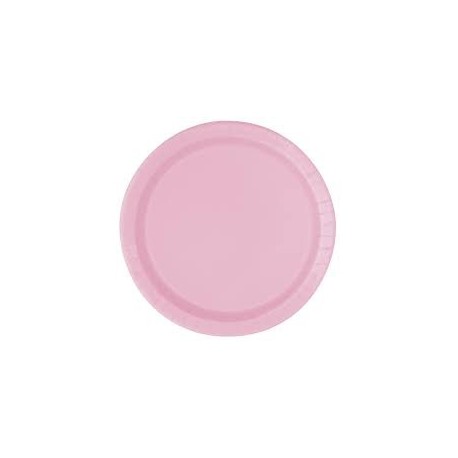 Plain Lunch Plates - Pastel Pink (pk/8)