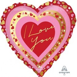 18" I Love You Pretty Hearts Foil Balloon