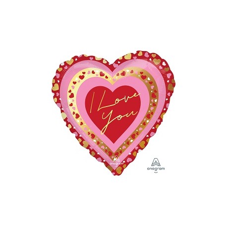 18" I Love You Pretty Hearts Foil Balloon