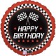18" Happy Birthday Checkered foil Balloon