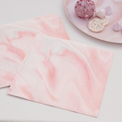 Mix It Up - Pink Marble Print serviettes (pk/16)