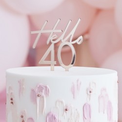 Mix It- Hello 40th Birthday Cake Topper