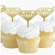 Gold Diamond Bride to Be cupcake toppers (pk/5)