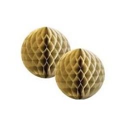 2 x Gold Honeycomb Ball (30cm & 20cm)