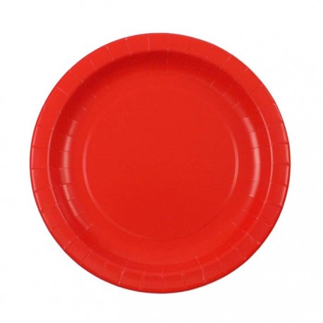 Solid red paper plates