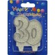 Number candle silver 30 x 1