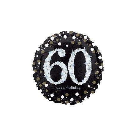 18" Holo: Sparkling Birthday 60 Foil Balloon