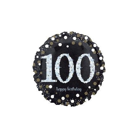 18" Holo: Sparkling Birthday 100 Foil Balloon