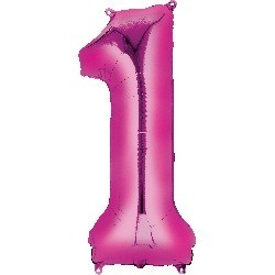 Pink Number 1 Supershape Foil Balloon