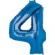 Blue Number 4 Supershape Foil Balloon