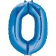 Blue Number 0 Supershape Foil Balloon