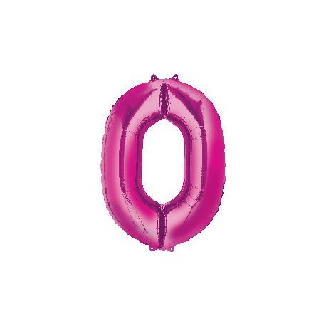Pink Number 0 Supershape Foil Balloon