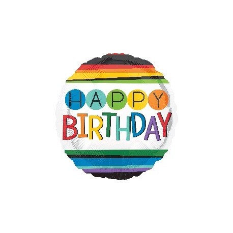Rainbow Happy birthday foil balloon - South Africa