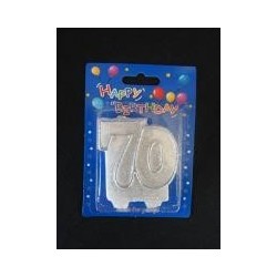 Number candle silver 70