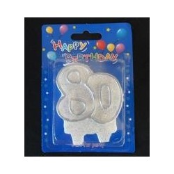 Number candle silver 80 x 1