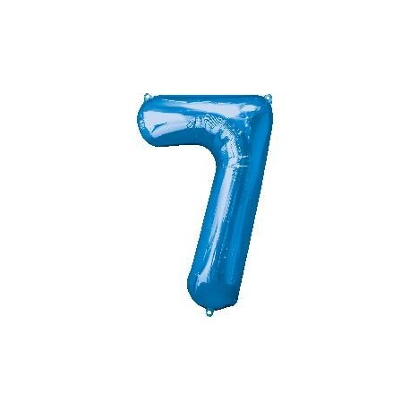 Blue Number 7 Supershape Foil Balloon