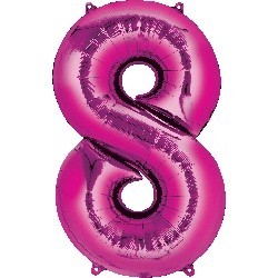 Pink Number 8 Supershape Foil Balloon