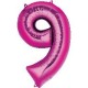 Pink Number 9 Supershape Foil Balloon