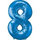 Blue Number 8 Supershape Foil Balloon