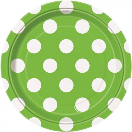 Lime Green Dots dessert plates