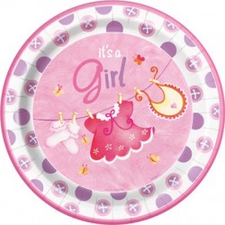 Baby Girl Clothesline Plates 