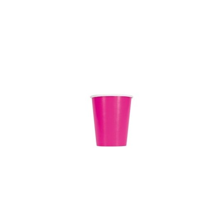 Cerise pink paper cups