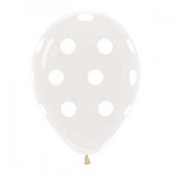 Crystal balloon with White Polka Dots