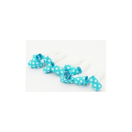 Turquoise Polka dots blowouts