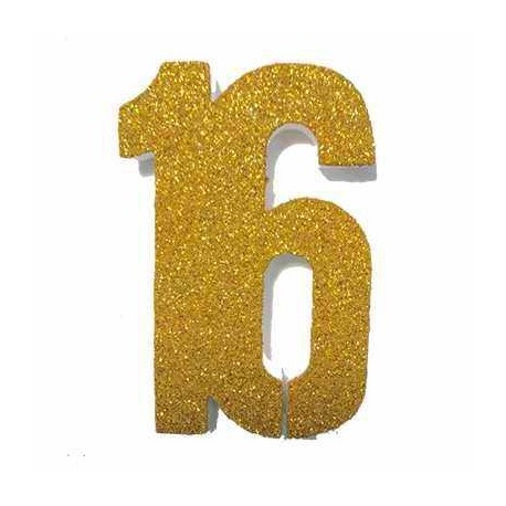 16 Poly number - Gold