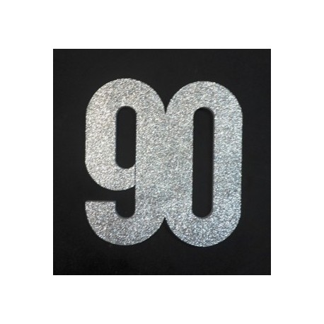Poly 90th 30cm glitter - silver