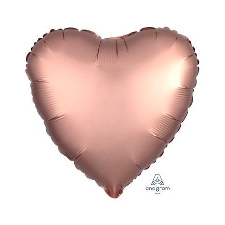Satin Rose Copper Heart Heart Foil Balloon
