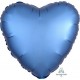 Satin Azure Heart Heart Foil Balloon