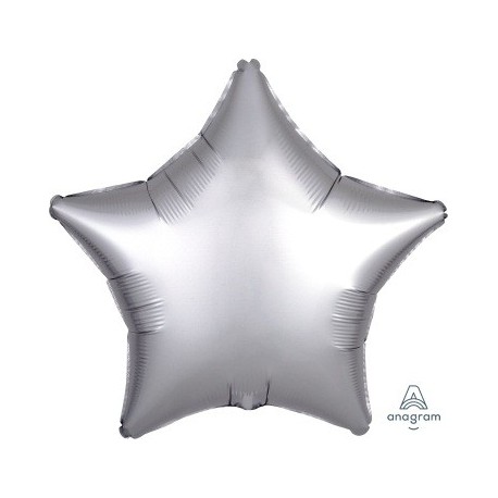 18" Satin Luxe Platinum Star Foil Balloon
