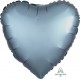 Satin Steel Blue Heart Foil Balloon