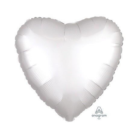 18" Satin Luxe White Heart Foil Balloon