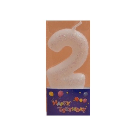 Number candle silver 2