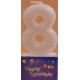 Number candle silver 8 x 1