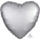 Satin Platinum Heart Foil Balloon
