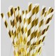 Gold and White Striped Paper Straw (25pcs)