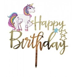Happy Birthday Unicorn Cake Topper